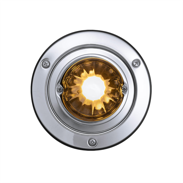 Dual Function Glass Watermelon Sleeper Bunk Kit With 304 Stainless Steel Bezel &amp; LED Bulb - Amber Lens/Amber LED
