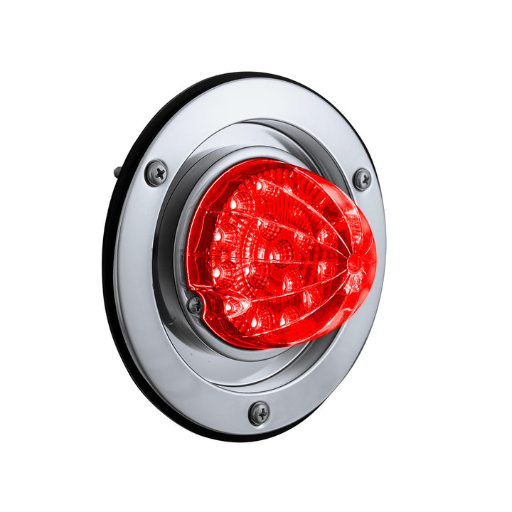 17 LED Dual Function Watermelon Reflector Light Sleeper Bunk Kit With 304 Stainless Steel Bezel - Red LED/Red Lens