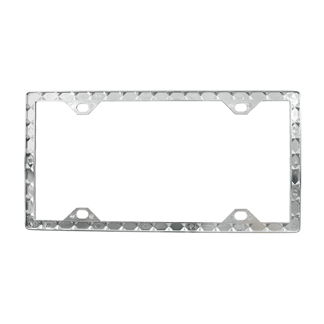 Diamond Pattern License Plate Frame - Chrome