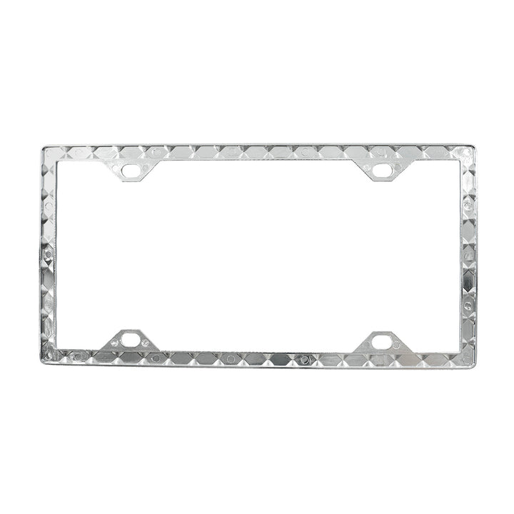 Diamond Pattern License Plate Frame - Chrome