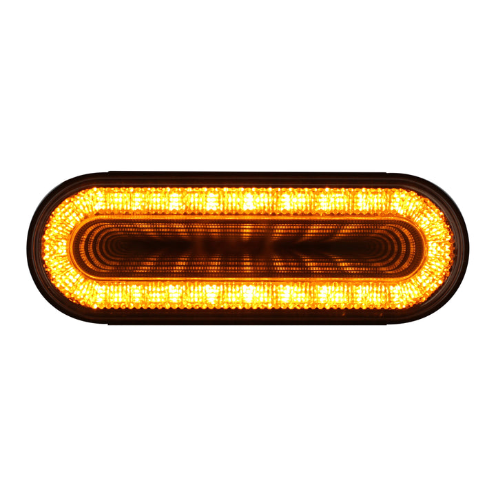 24 LED 6" Oval Mirage Light (Turn Signal) - Amber LED/Clear Lens