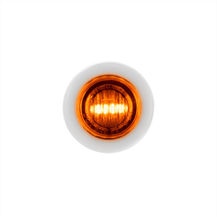 2 LED 3/4" Mini Double Fury Light (Clearance/Marker) - Amber &amp; White LED/Clear Lens