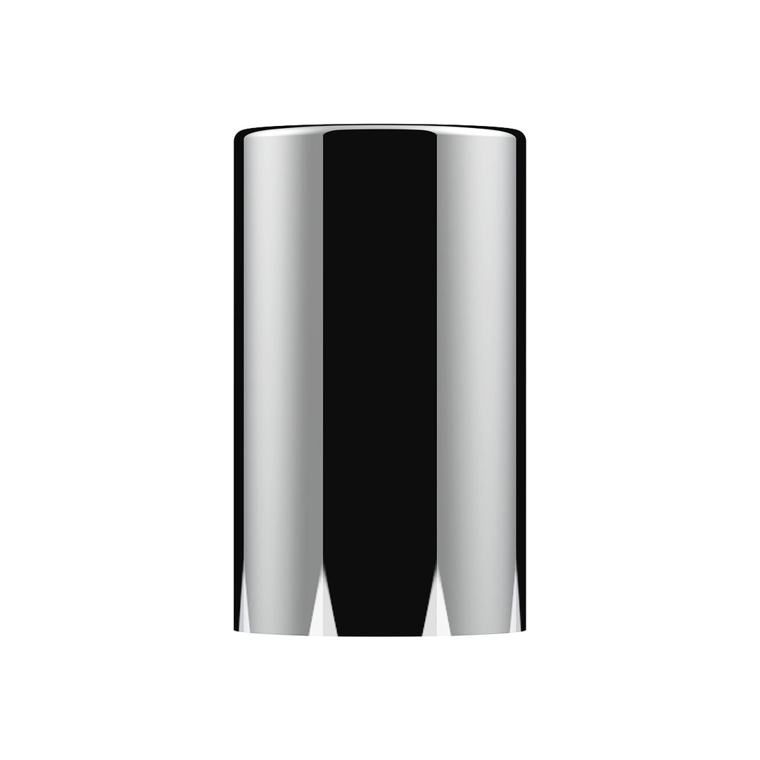 33mm x 3-1/2" Chrome Plastic Cylinder Nut Cover - Thread-On (Bulk)