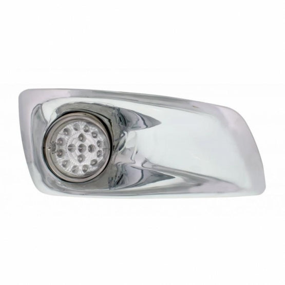 Fog Light Cover With 17 Amber LED Hi/Lo Clear Style Reflector Light For 2007-17 KW T660 - Passenger - Clear Lens