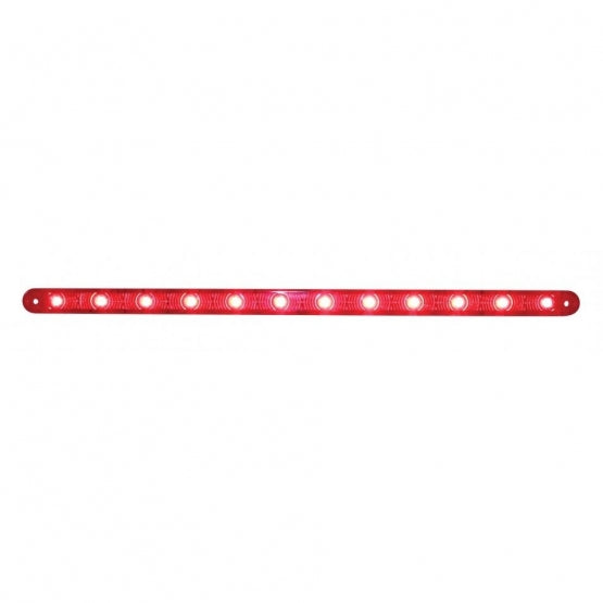 12 LED 12" Ultra Slim Light Bar Only (Stop, Turn &amp; Tail) - Red LED/Red Lens (Bulk)