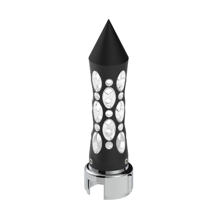 Thread-On Daytona Style Spike Gearshift Knob With LED 13/15/18 Speed Adapter - Black/White LED