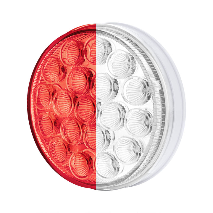 19 LED 4" Round Double Fury Light (Stop &amp; Turn) - Red &amp; White LED/Clear Lens