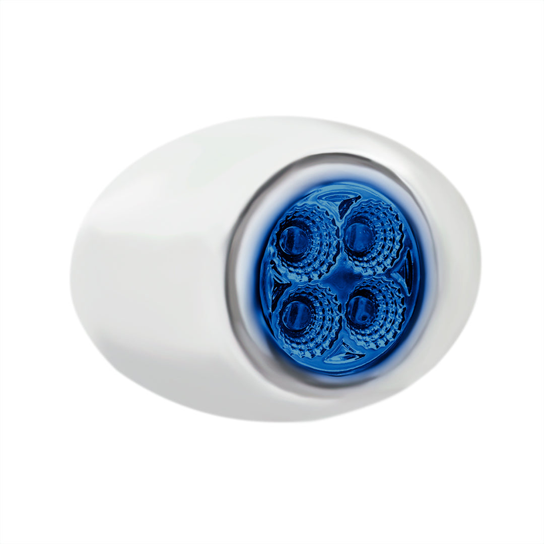 4 LED Double Fury Light (Clearance/Marker) - Amber &amp; Blue LED/Clear Lens