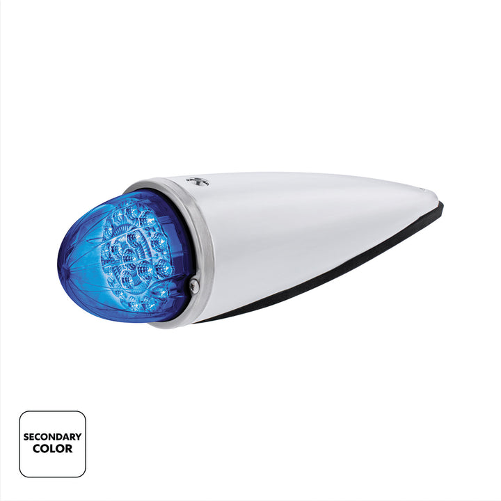 Double Fury 17 LED Dual Function Watermelon Torpedo Cab Light - Amber &amp; Blue LED/Clear Lens