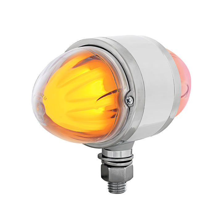 18 LED Dual Function GloLight Double Face Light - Amber &amp; Red LED/Clear Lens