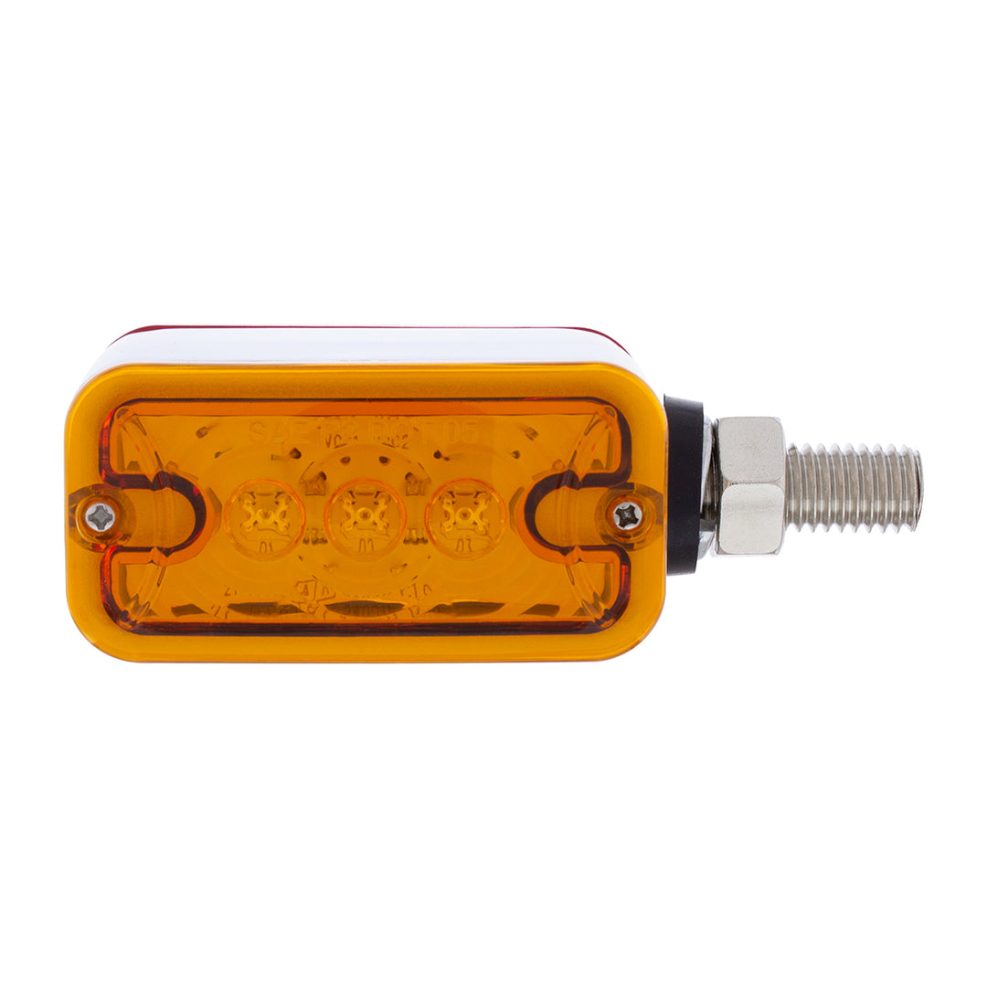 6 LED Single Function Double Face Light - Horizontal Mount - Amber &amp; Red LED/Amber &amp; Red Lens