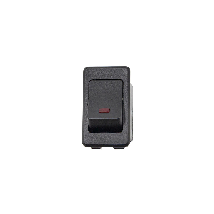 Black Rocker w/Red LED 16 Amp 12V S.P.S.T. On/Off 1 Pc.
