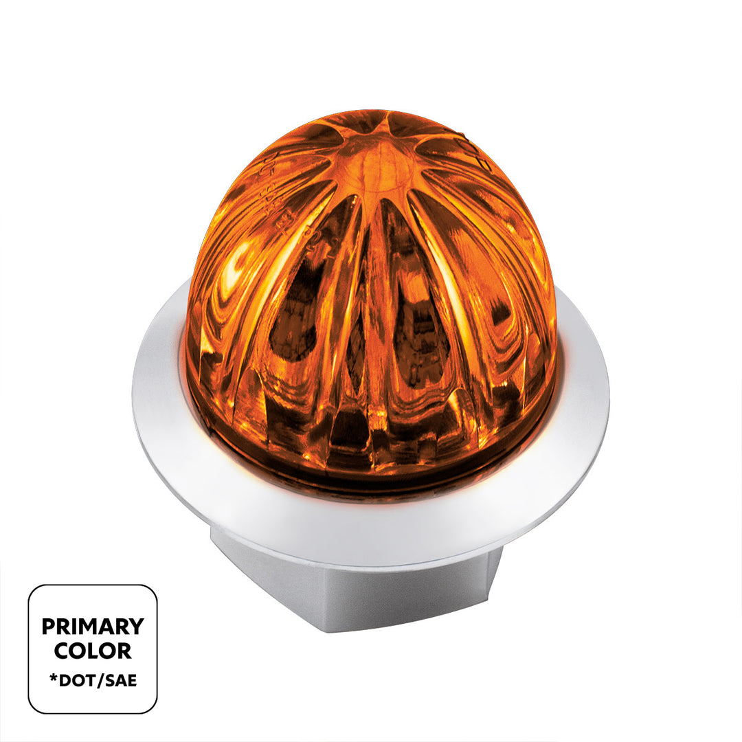 4 LED 1-1/8" Watermelon Double Fury Light With Clear Lens (Clearance/Marker) - Amber &amp; Blue LED