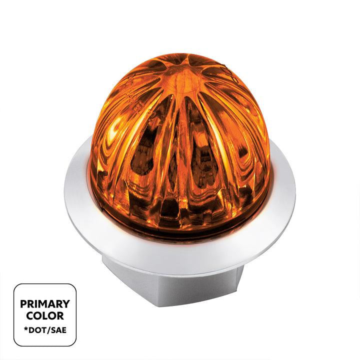 4 LED 1-1/8" Watermelon Double Fury Light With Clear Lens (Clearance/Marker) - Amber &amp; Blue LED