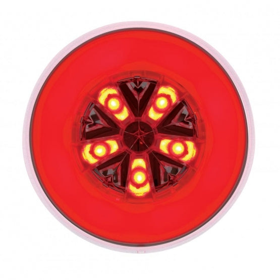 18 LED 4" Round GloLight (Stop, Turn &amp; Tail) - Red LED/Red Lens (Bulk)