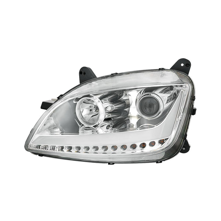 Chrome Projection Headlight With LED Position Light &amp; Sequential Signal For 2012-2021 Peterbilt 579 - Driver