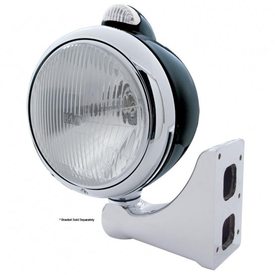 Black Guide 682-C Style Headlight H4 &amp; LED Turn Signal - Clear Lens