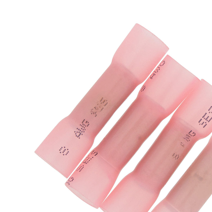 8 AWG CS Heat Shrink Butt Connector - Pink (4-Pack)