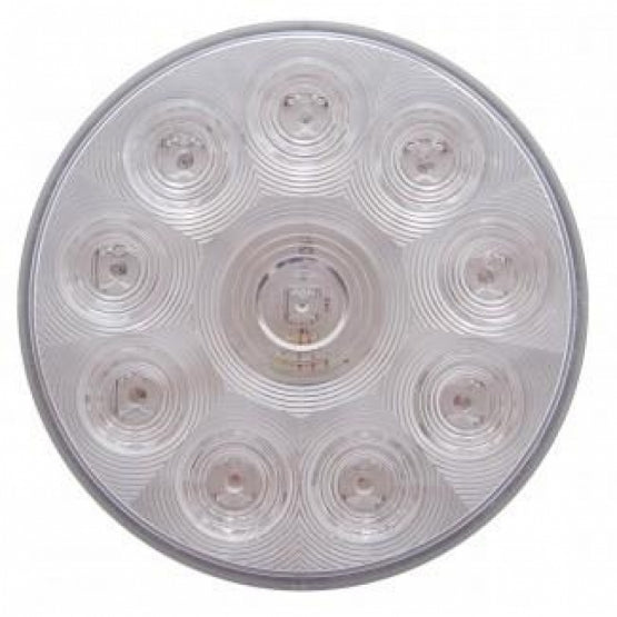 3-3/4" Bolt Pattern Deluxe Stainless Steel Spring Loaded Bar W/6 x 10 LED 4" Lights - Red LED/Clear Lens (Pair)