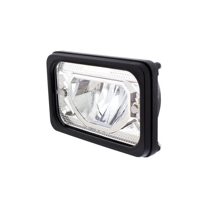 ULTRALIT - Heated 4" x 6" LED Headlight With Glass Lens &amp; Aluminum Housing - Low Beam - Chrome