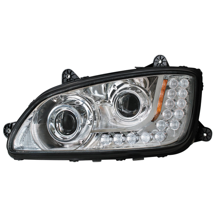 Chrome Projection Headlight Assembly For 2008-2017 Kenworth T660 - Driver
