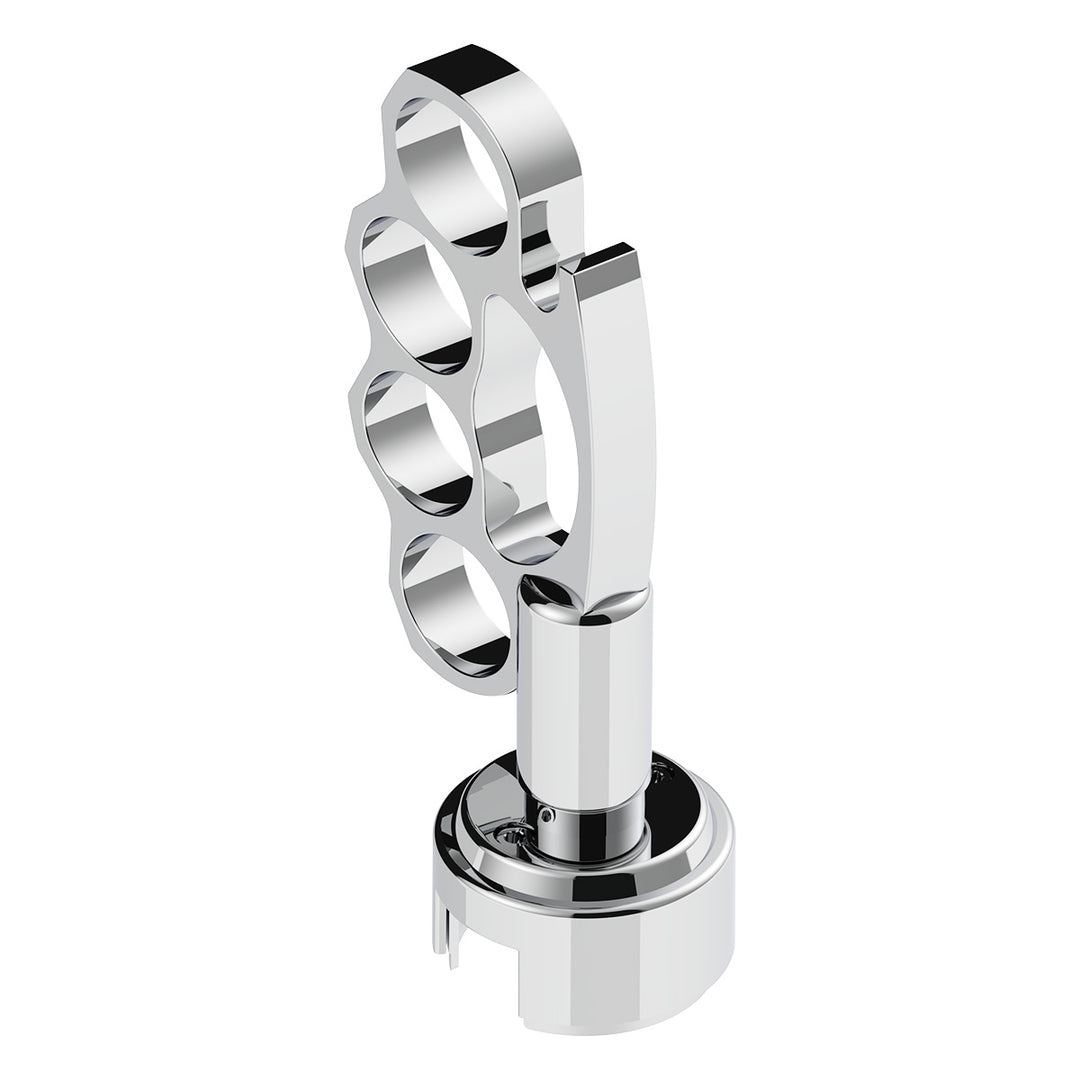 Thread-On Knuckle Gearshift Knob With Chrome 13/15/18 Speed Adapter - Chrome