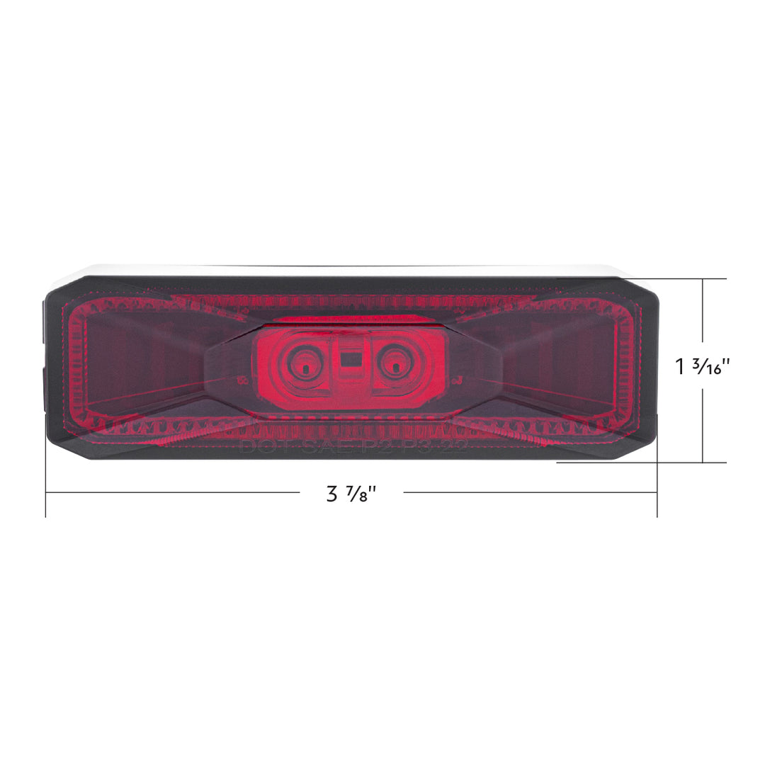 10 LED Rectangular Abyss Light (Clearance/Marker) - Red LED/Red Lens