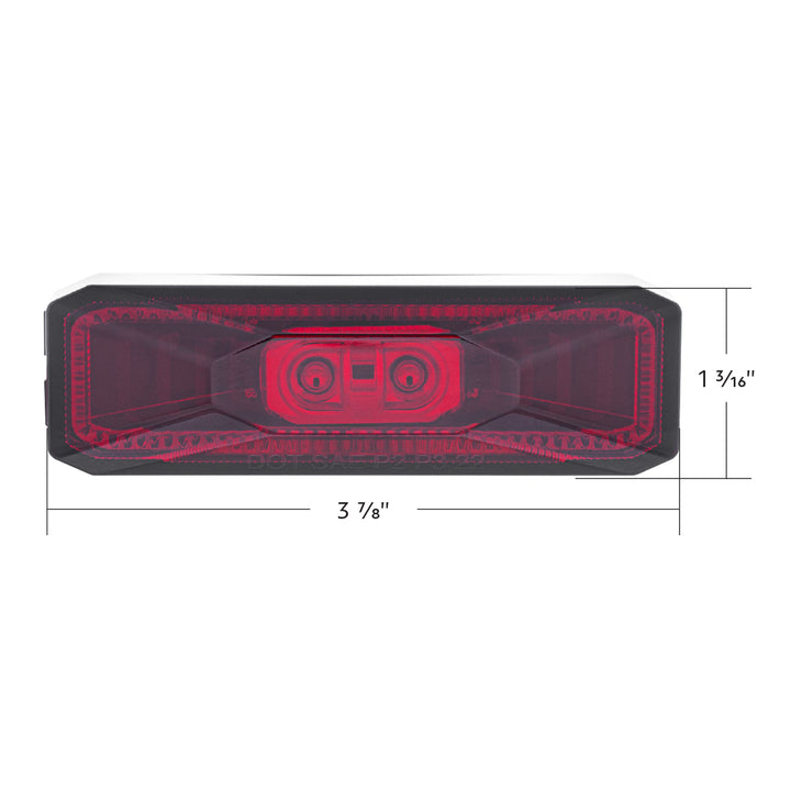 10 LED Rectangular Abyss Light (Clearance/Marker) - Red LED/Red Lens
