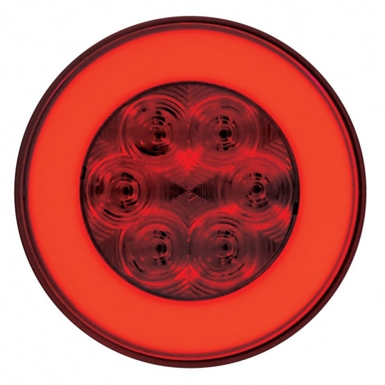 21 LED 4" Round GloLight Kit (Stop, Turn &amp; Tail) - Red LED/Red Lens (Bulk)