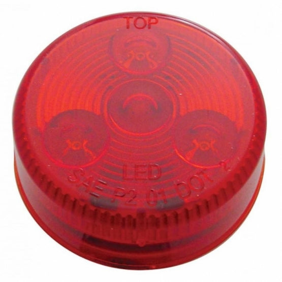 4 LED 2-1/2" Round Low Profile Light (Clearance/Marker) - Red LED/Red Lens (Bulk)