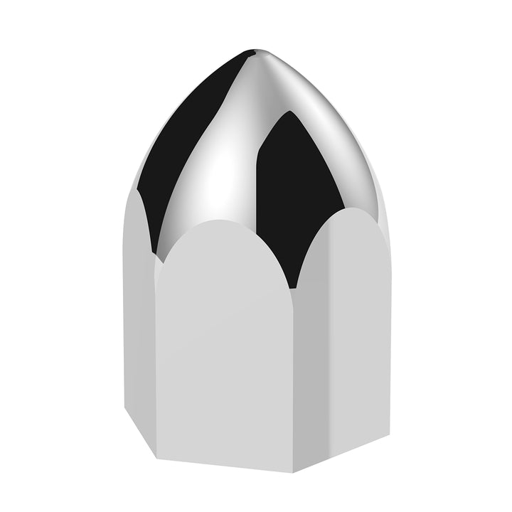 1-1/2" x 2-3/4" Chrome Plastic Bullet Nut Covers - Push-On (20-Pack)