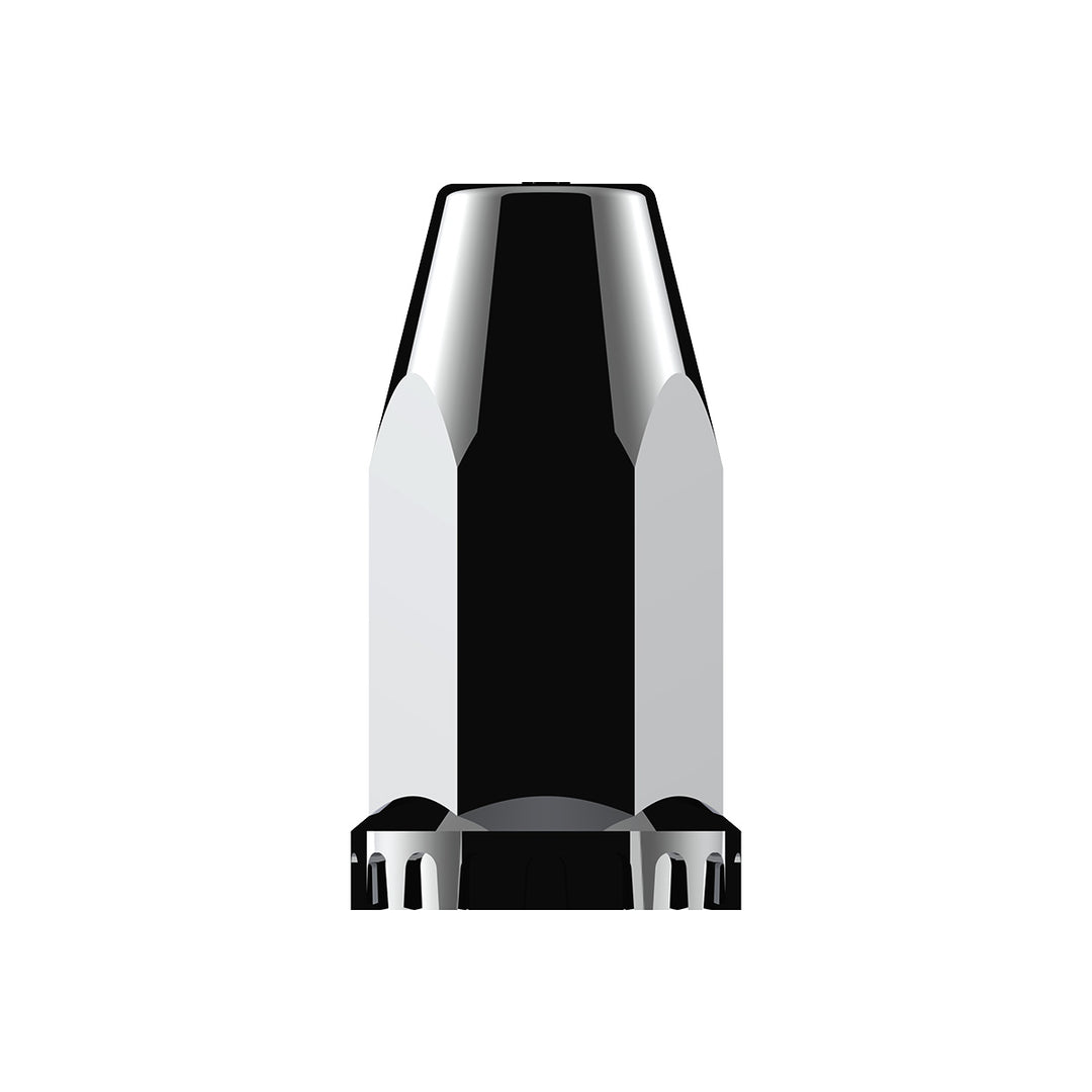 33mm X 4" Chrome Plastic Extra Tall Nut Cover With Flange - Thread-On (Bulk)