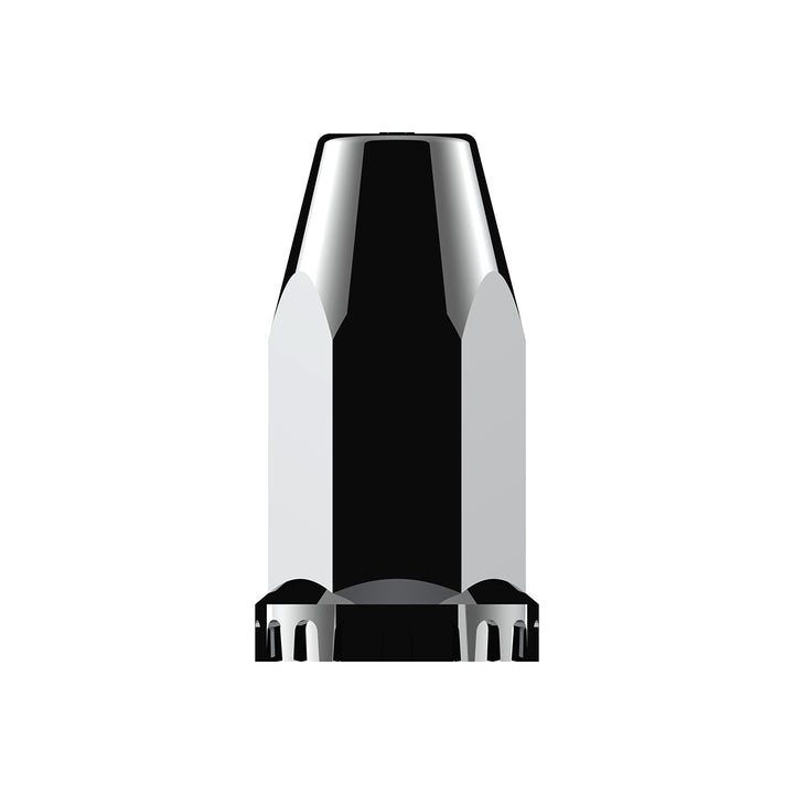33mm X 4" Chrome Plastic Extra Tall Nut Cover With Flange - Thread-On (Bulk)
