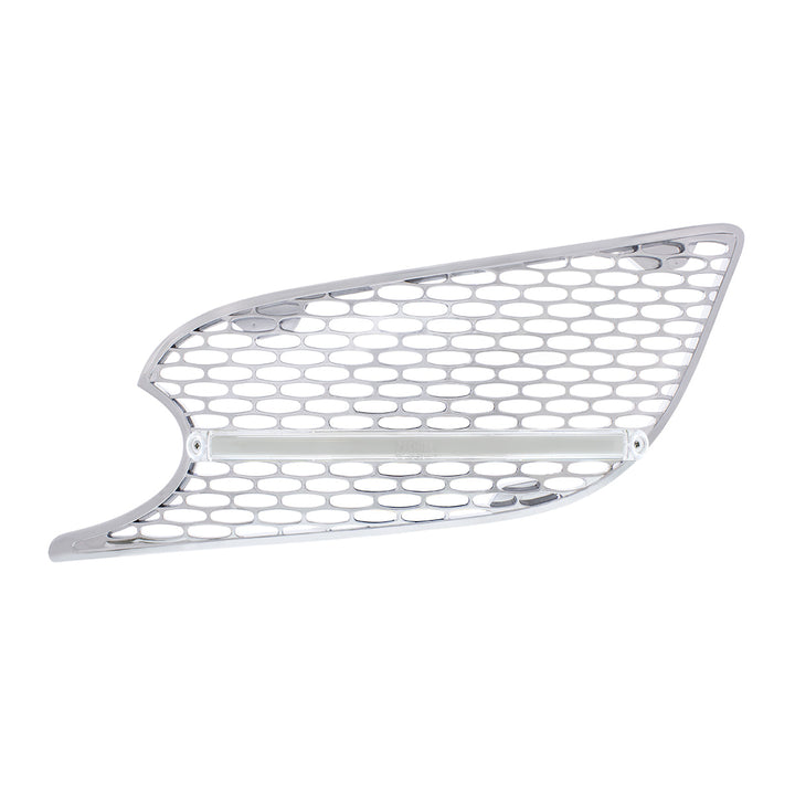 Chrome Air Intake Grille With LED GloLight For 2012-2021 Peterbilt 579 (Driver) - Amber LED/Clear Lens
