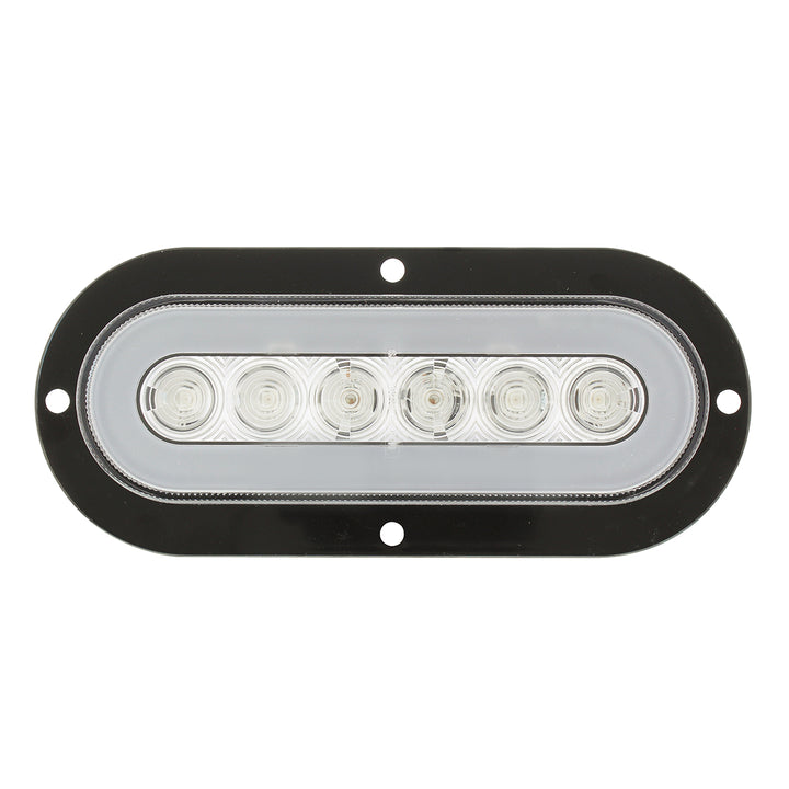 22 LED 6" Oval Flange Mount GloLight (Turn Signal) - Amber LED/Clear Lens