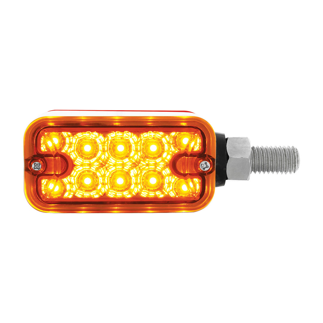 20 LED Dual Function Reflector Double Face Light - Horizontal Mount - Amber &amp; Red LED/Amber &amp; Red Lens
