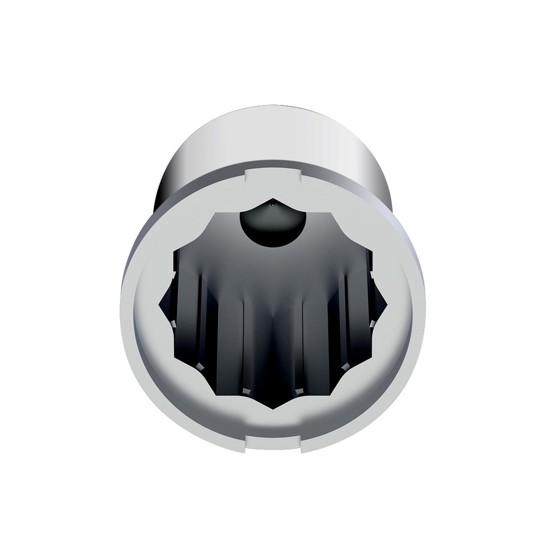 1-1/8" x 1-7/8" Chrome Plastic Pointed Nut Cover - Push-On
