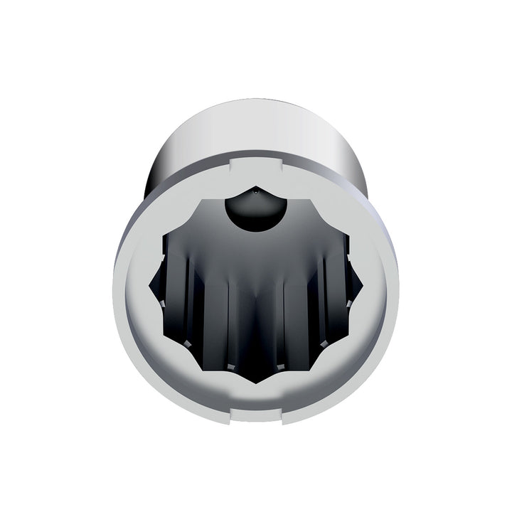 1-1/8" x 1-7/8" Chrome Plastic Pointed Nut Cover - Push-On