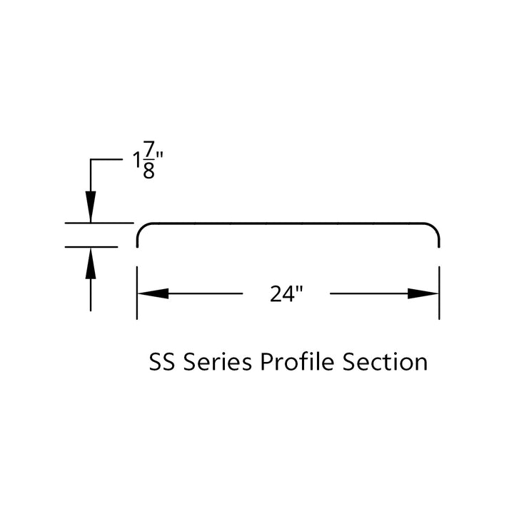 60" 430 Stainless Steel (16ga) Roll Formed Edge Smooth Half Fender - Stainless Steel Series (Pair)