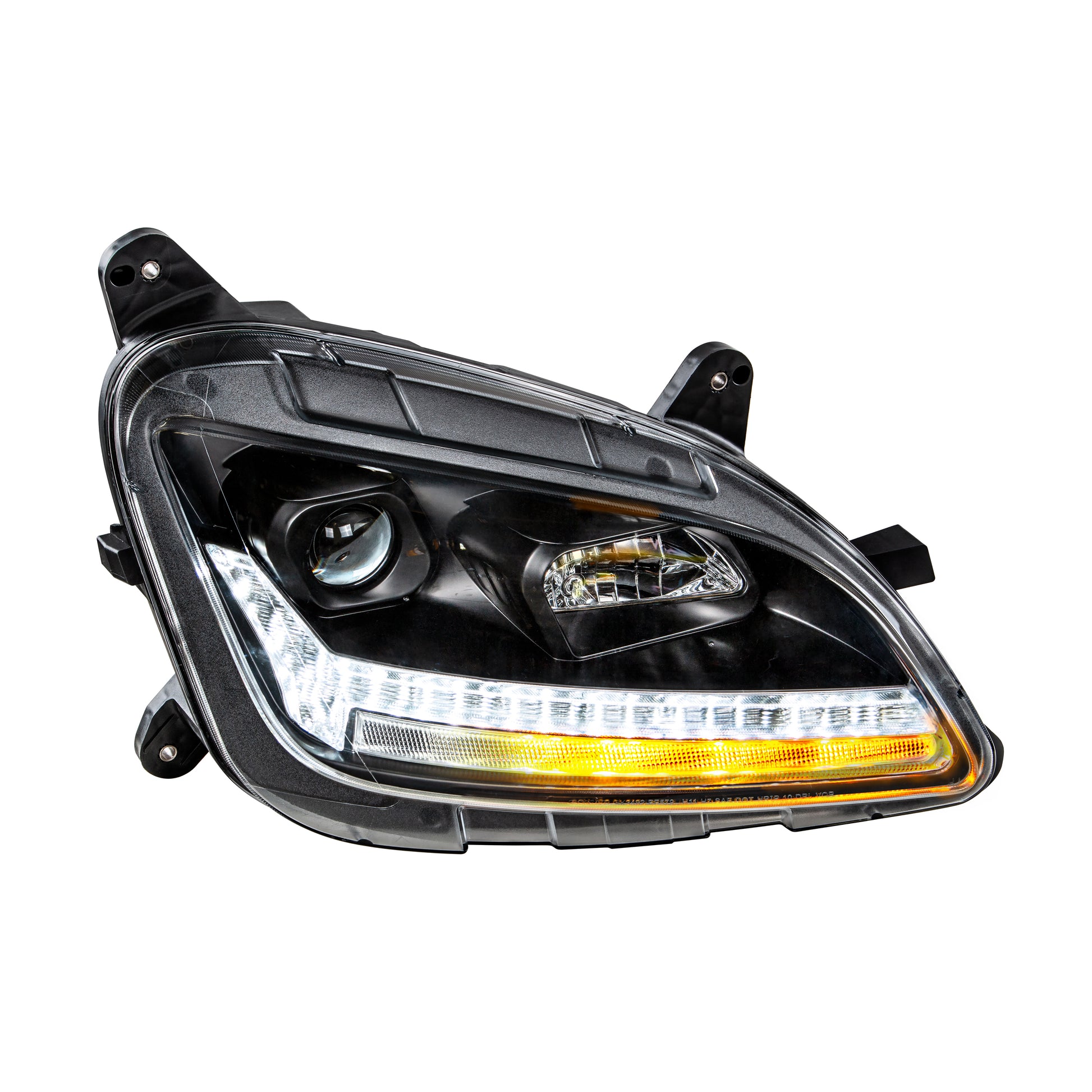 "Blackout" Projection Headlight With LED Sequential Turn & DRL For 2012-2021 Peterbilt 579- Passenger