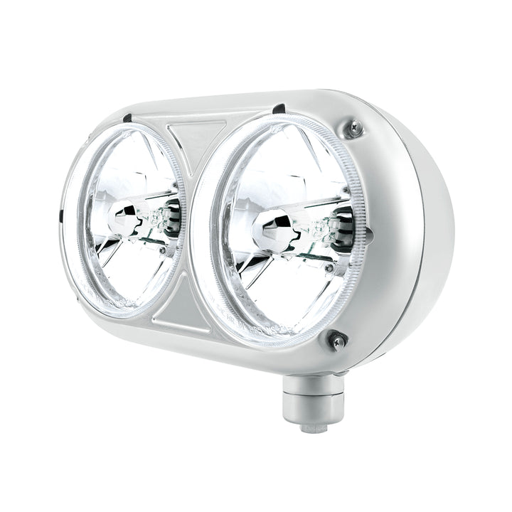 Headlight Assembly With Crystal Halogen Bulbs &amp; 304 Stainless Steel Housing For Peterbilt 359 - Passenger