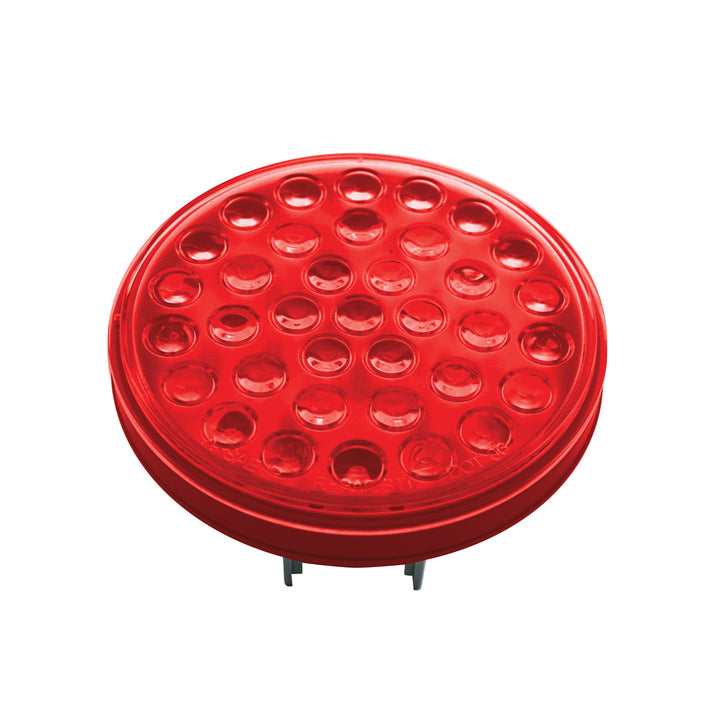 2" Bolt Pattern Stainless Steel Spring Loaded Bar With 6 x 36 LED 4" Lights - Red LED &amp; Lens (Pair)