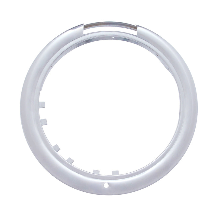 Stainless Steel Bullet Classic Headlight H4 With Amber LED &amp; Dual Mode LED Signal - Clear Lens
