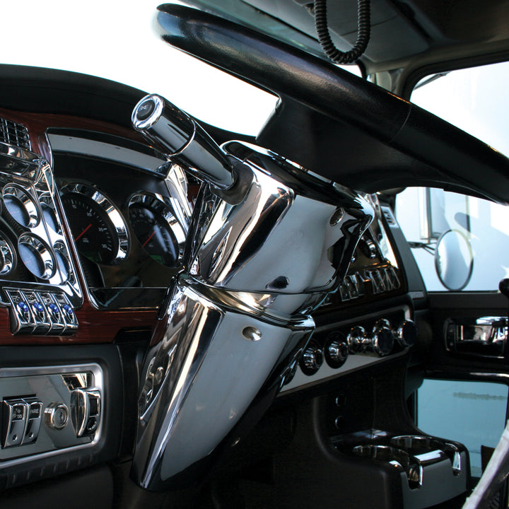 Chrome Plastic Mid - Steering Column Cover For Kenworth W900/T800 (2006-2024) &amp; T660 (2008-2017)