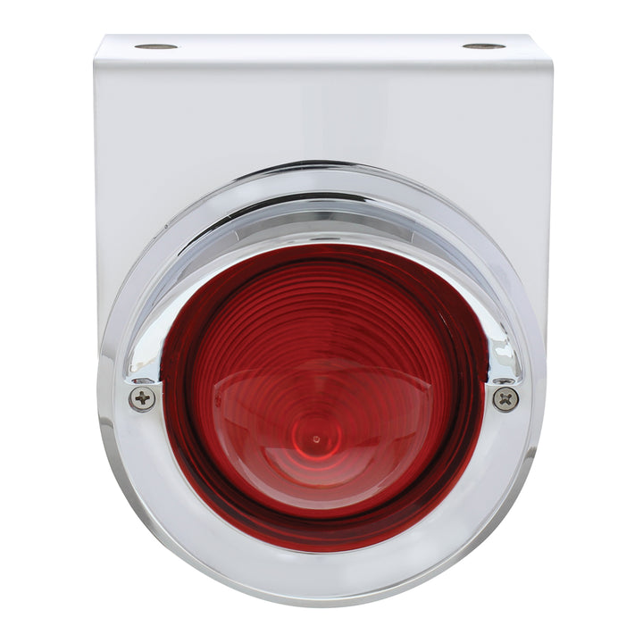 Stainless Steel Bracket With Single Red Light &amp; Chrome Visor Bezel
