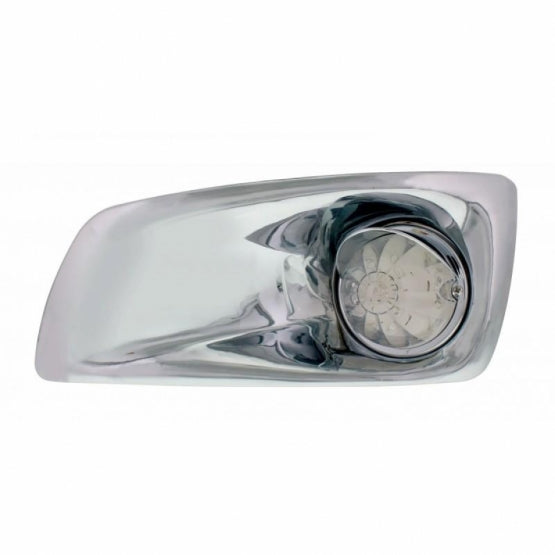 Fog Light Cover With Amber LED Hi/Lo Watermelon Light &amp; Visor For 2007-17 KW T660 - Driver - Clear Lens