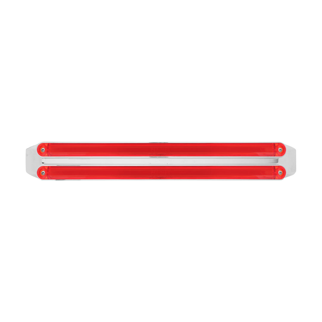 Dual 24 LED Dual Function 12" GloLight Bar With Bezel - Red LED/Red Lens