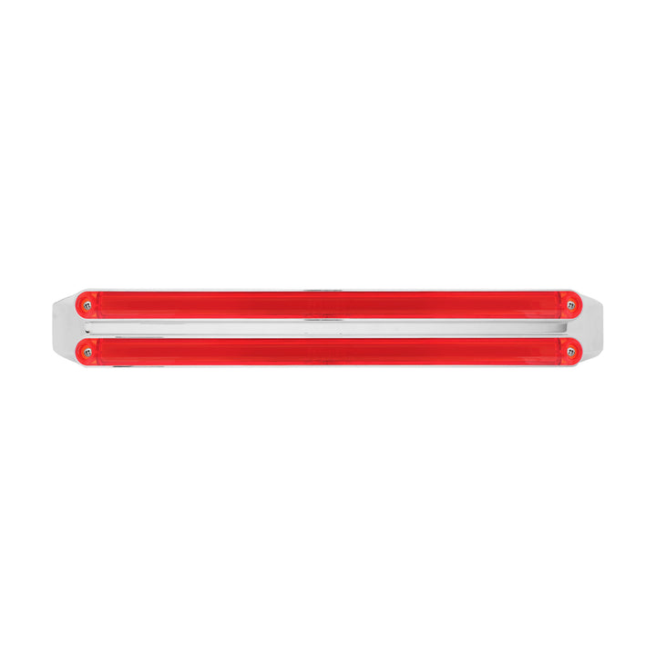 Dual 24 LED Dual Function 12" GloLight Bar With Bezel - Red LED/Red Lens