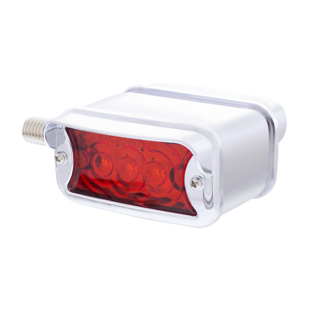 6 LED Single Function Double Face Light W/Visor - Horizontal Mount - Amber &amp; Red LED/Amber &amp; Red Lens