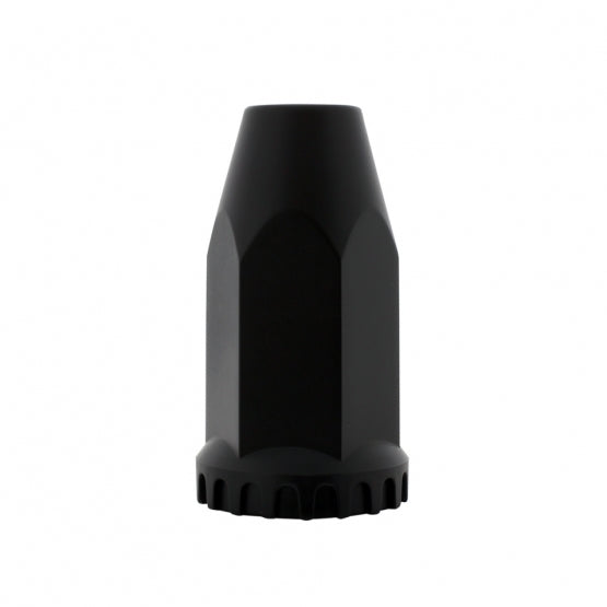33mm X 4" Matte Black Tall Nut Cover With Flange - Thread-On (Bulk)